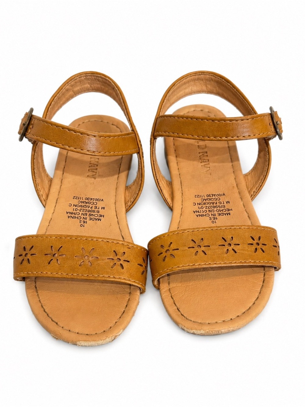 Old Navy Girls Tan Floral Cutout Sandals Size 10 | Boho Casual